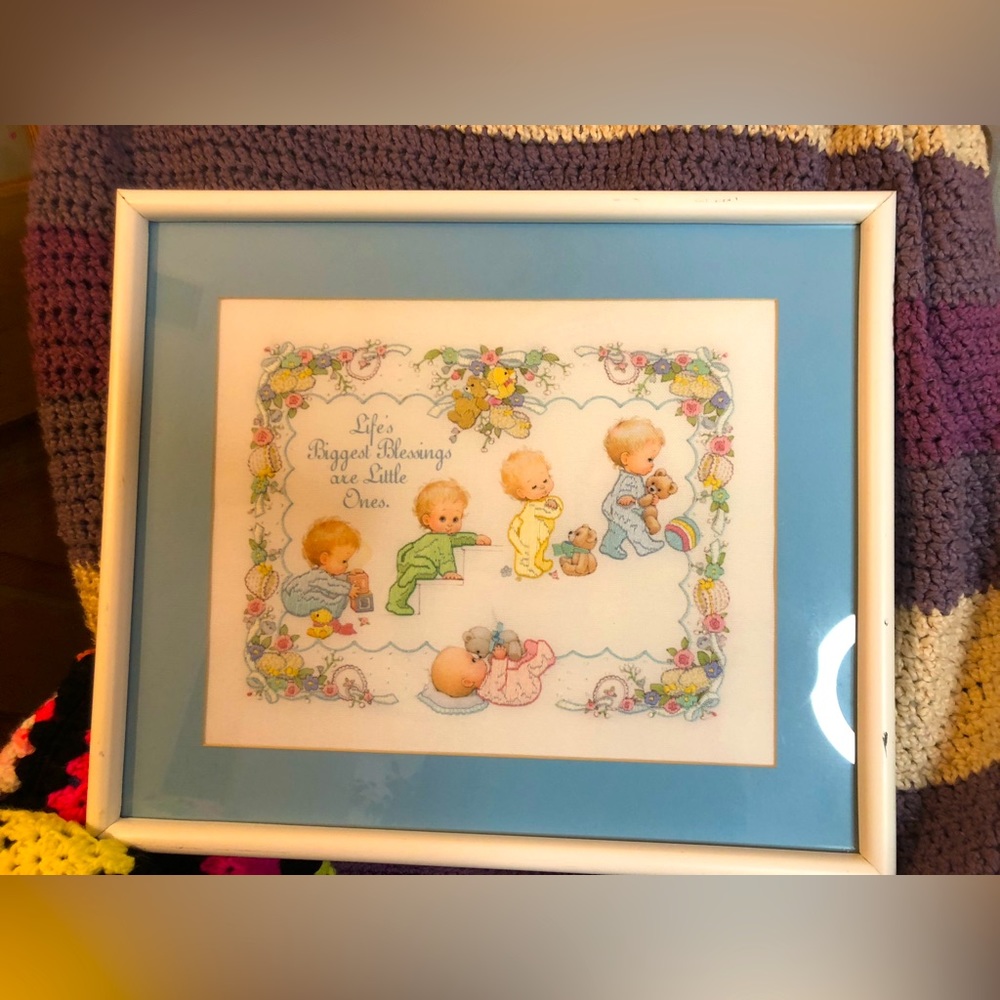Vintage cross stitch babies